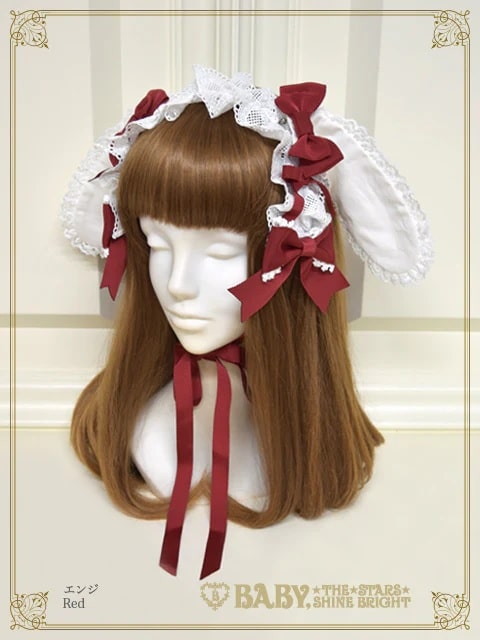 うさくみゃちゃんのうさみみヘッドドレス エンジ