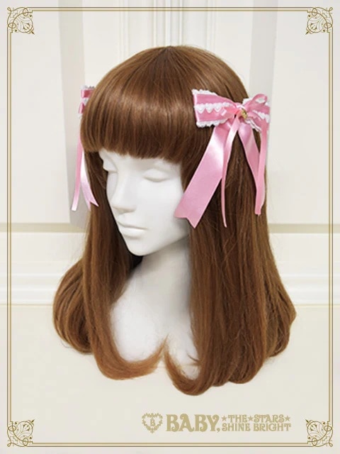 Creamy sweet macaronクリップ クロ×ピンク