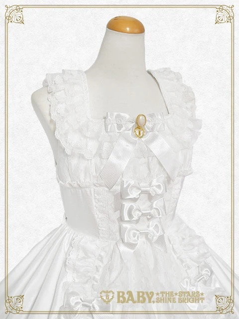 Floral Lacy elegantジャンパースカート オフシロ