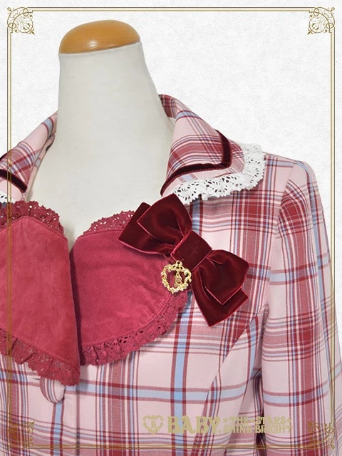 【通販完売品】Mary Stuartタータンチェックジャケット エンジ Mary Stuartタータンチェックジャケット(ピンク)｜ ベイビー、ザ