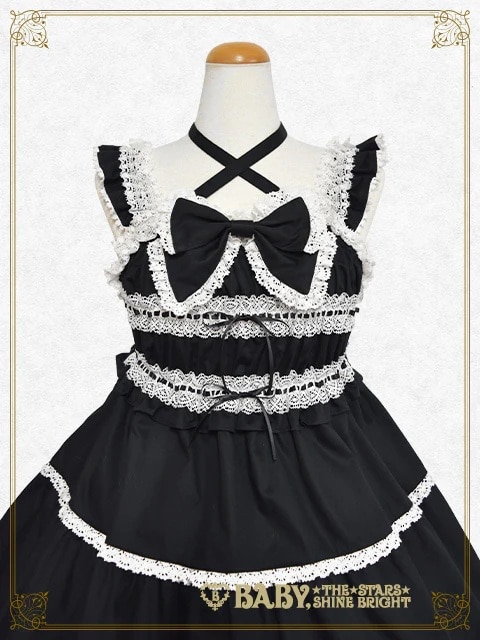 シャーリングベビードールジャンパースカート オフシロ