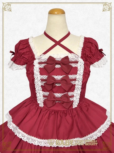 リボンミルキーシュガージャンパースカート ピンク