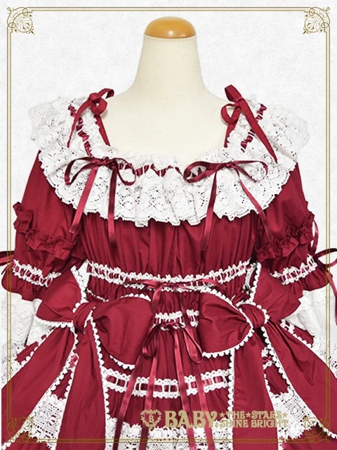 Confiture Ribbon ワンピース オフシロ×ピンク