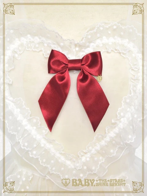 オーガンジーリボンハートエプロン オフシロ×ピンク