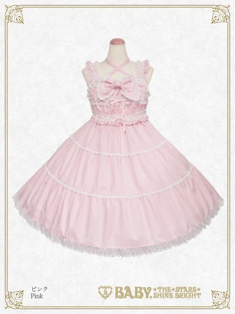 シャーリングベビードールジャンパースカート