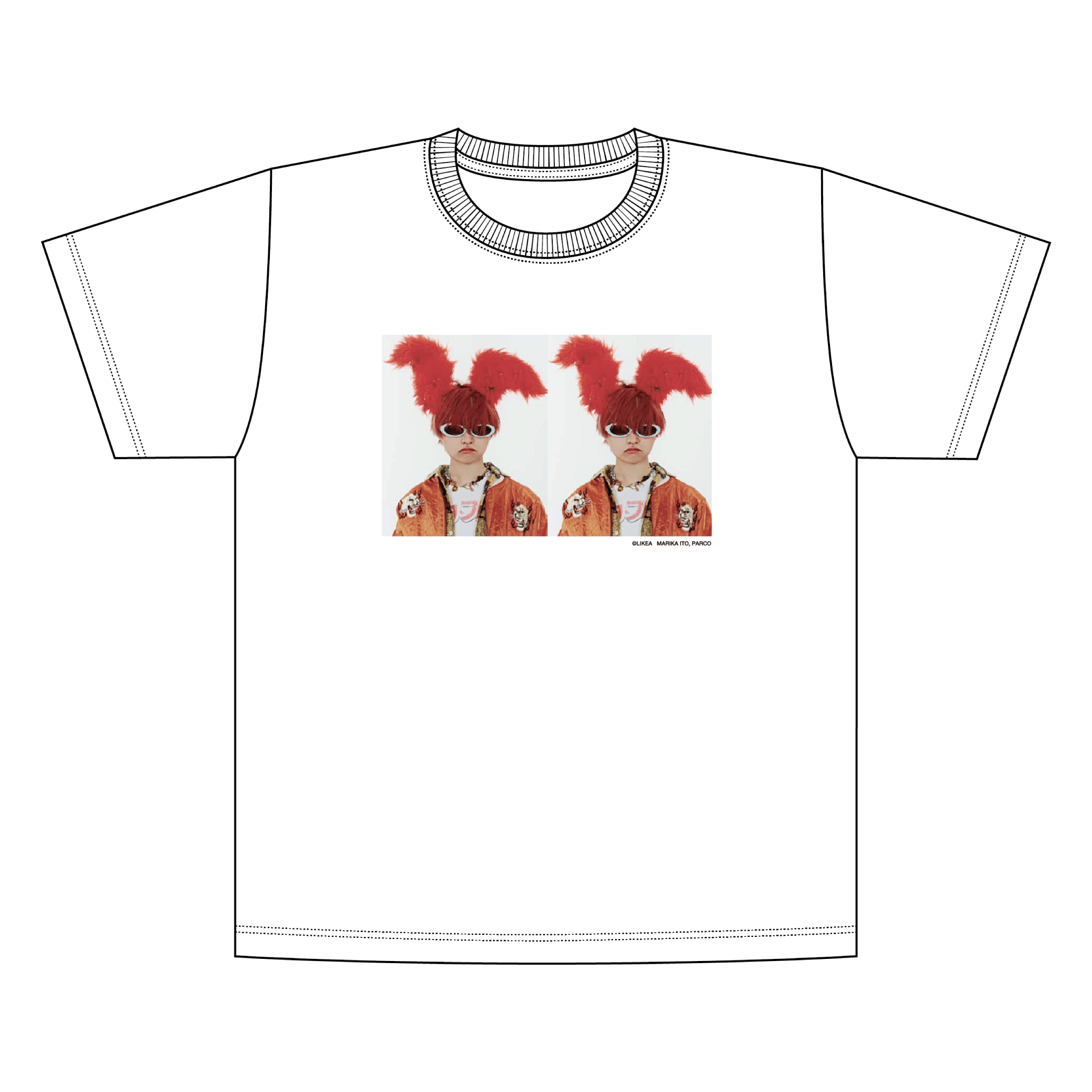 『MARIKA ITO LIKE A EXHIBITION LIKEA』Tシャツ Rabbit M（2023年2月下旬以降順次発送予定） 白 M