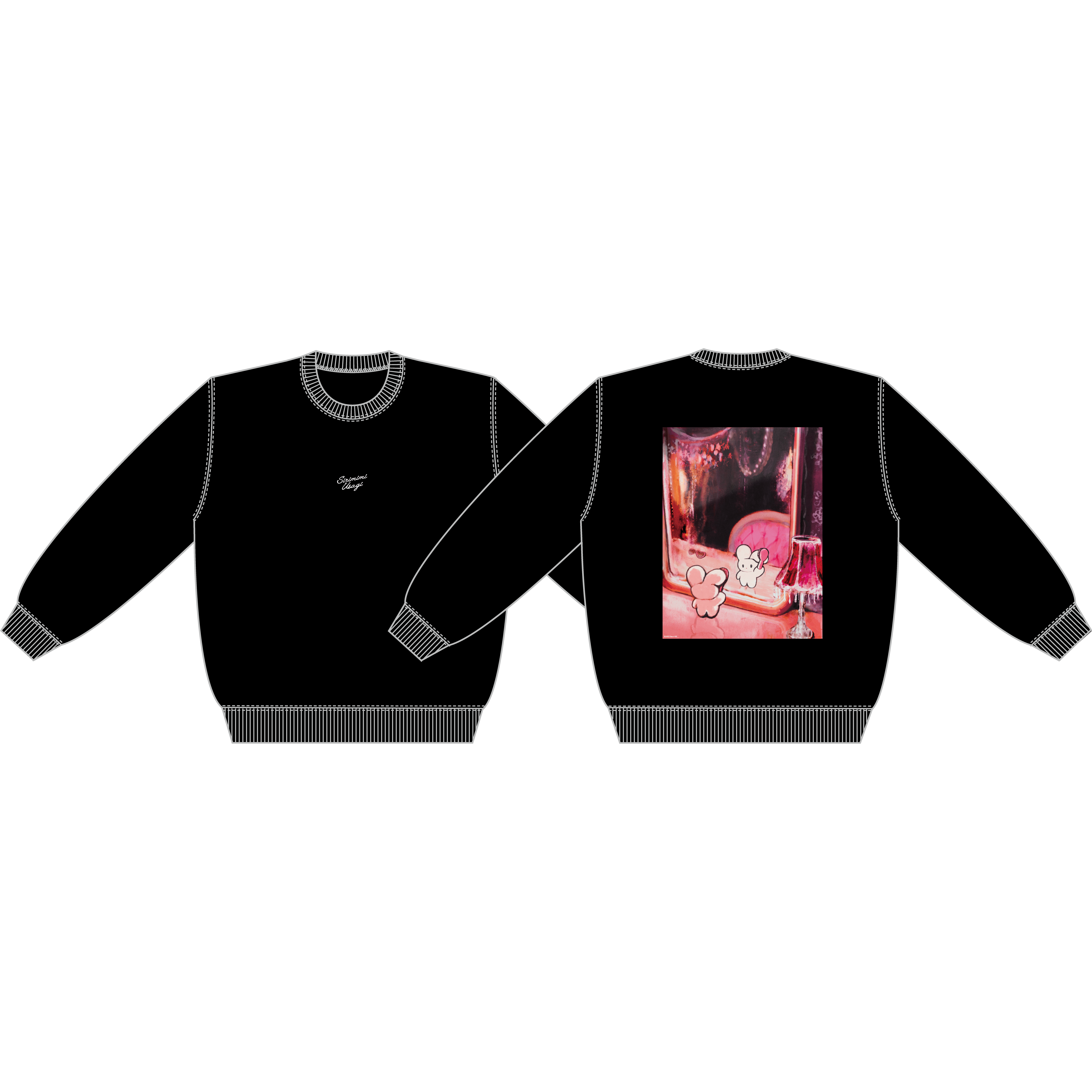 【受注商品】SIRIMIMI USAGI EXHIBITION｜スウェット（ブラック） S