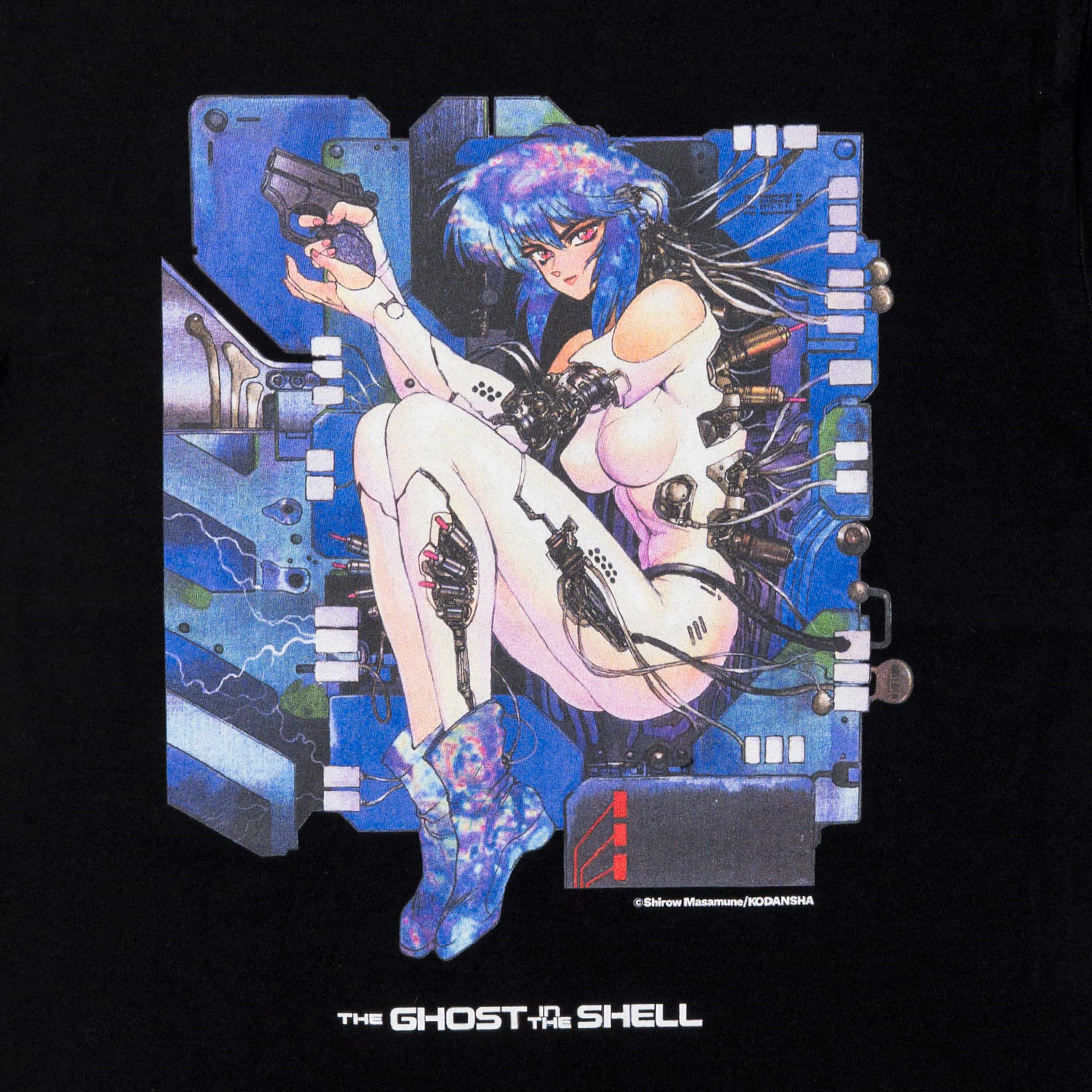 【The Exhibition of The World of Shirow Masamune】T-shirt GHOST IN THE SHELL-A Black US XS