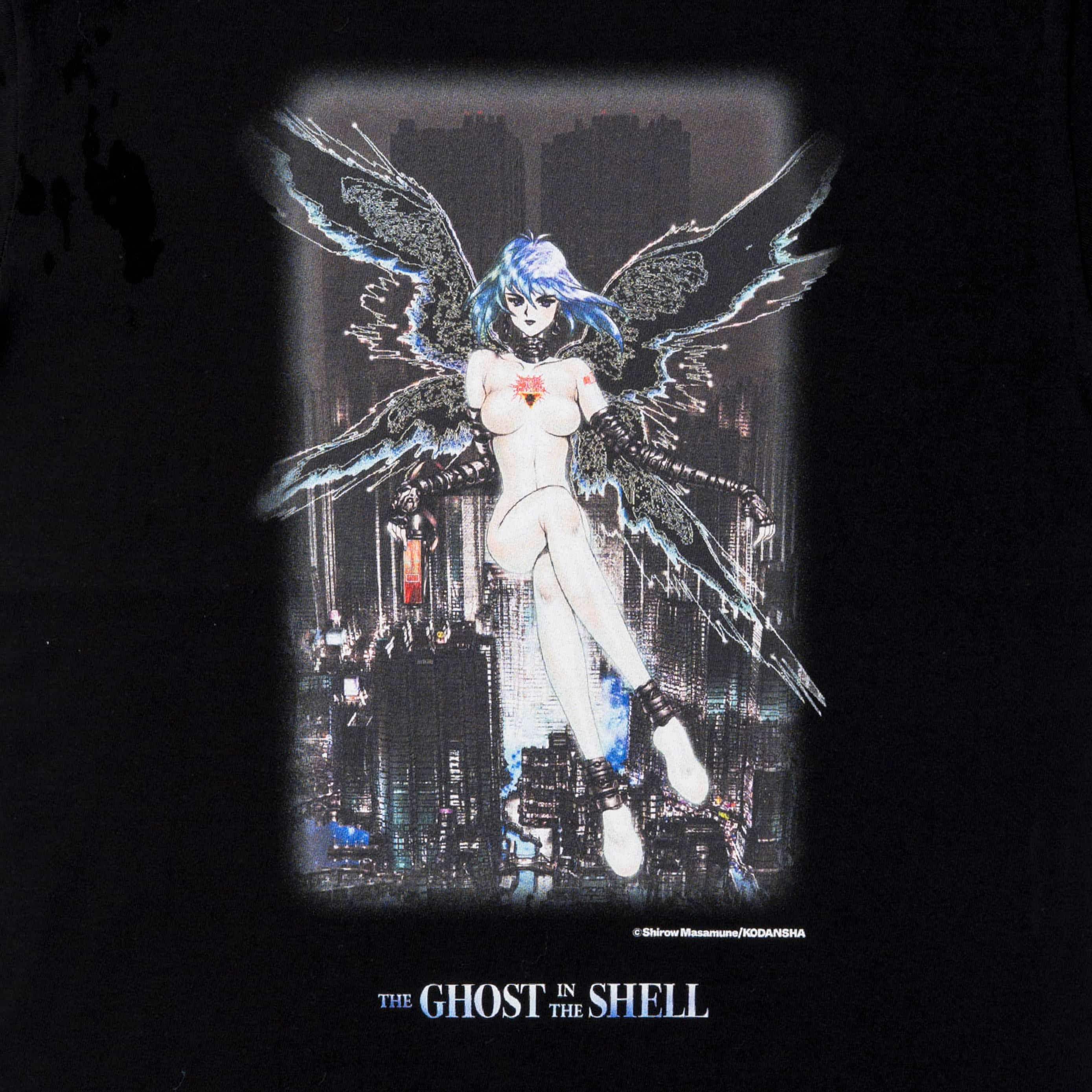 【The Exhibition of The World of Shirow Masamune】T-shirt GHOST IN THE SHELL-B Black US XS