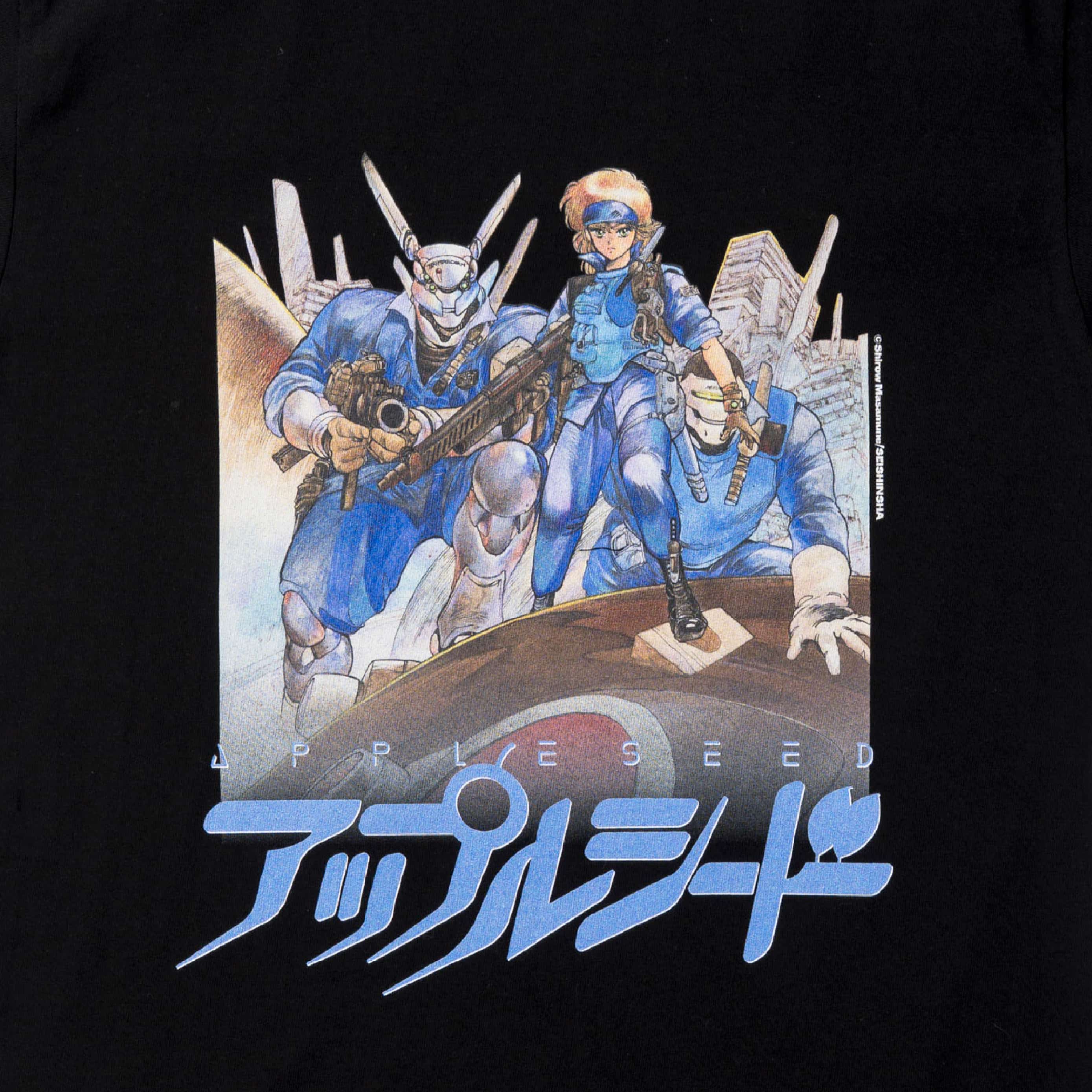 【The Exhibition of The World of Shirow Masamune】T-shirt APPLESEED Black Black US XS