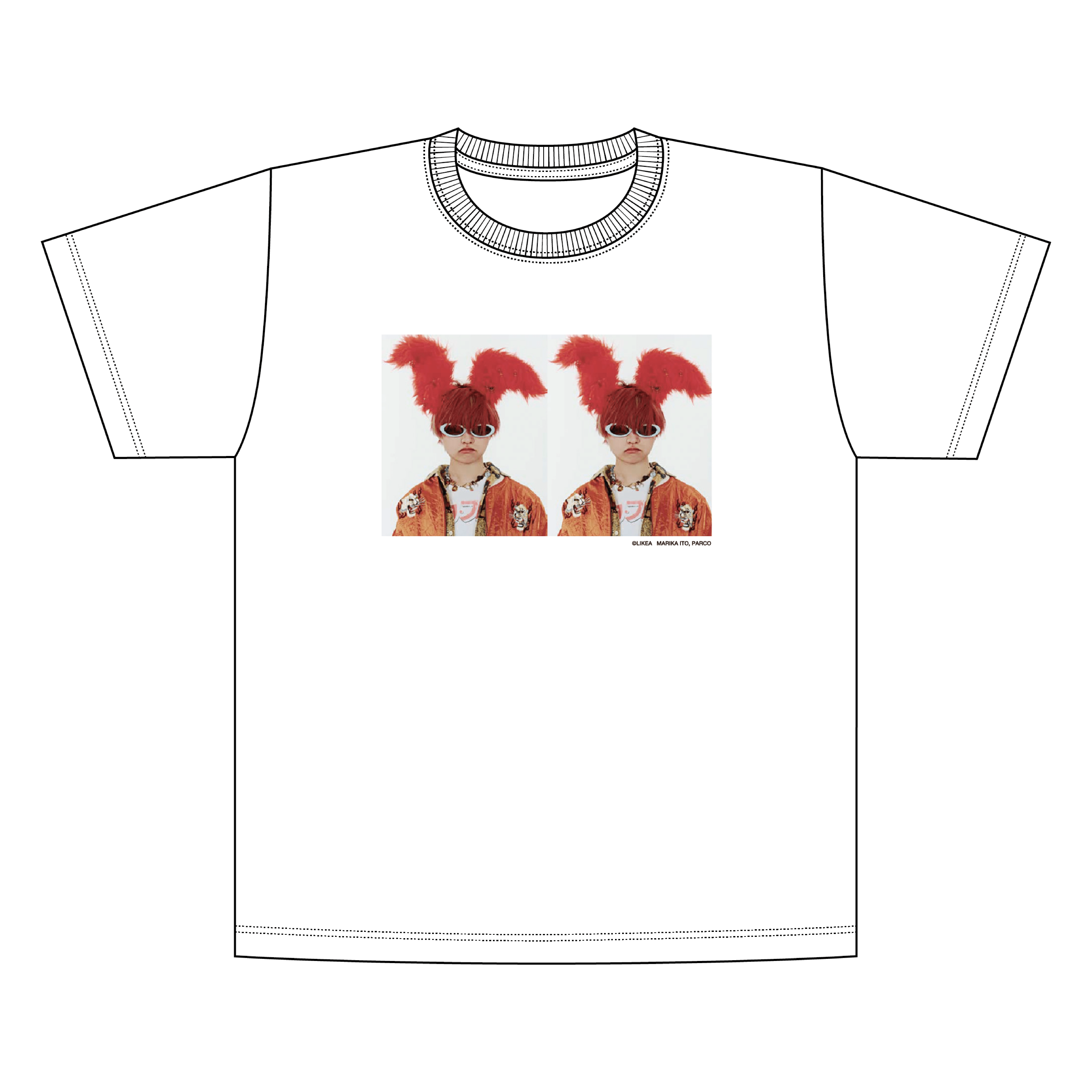 『MARIKA ITO LIKE A EXHIBITION LIKEA』Tシャツ Rabbit（2023年2月下旬以降順次発送予定） 白 S