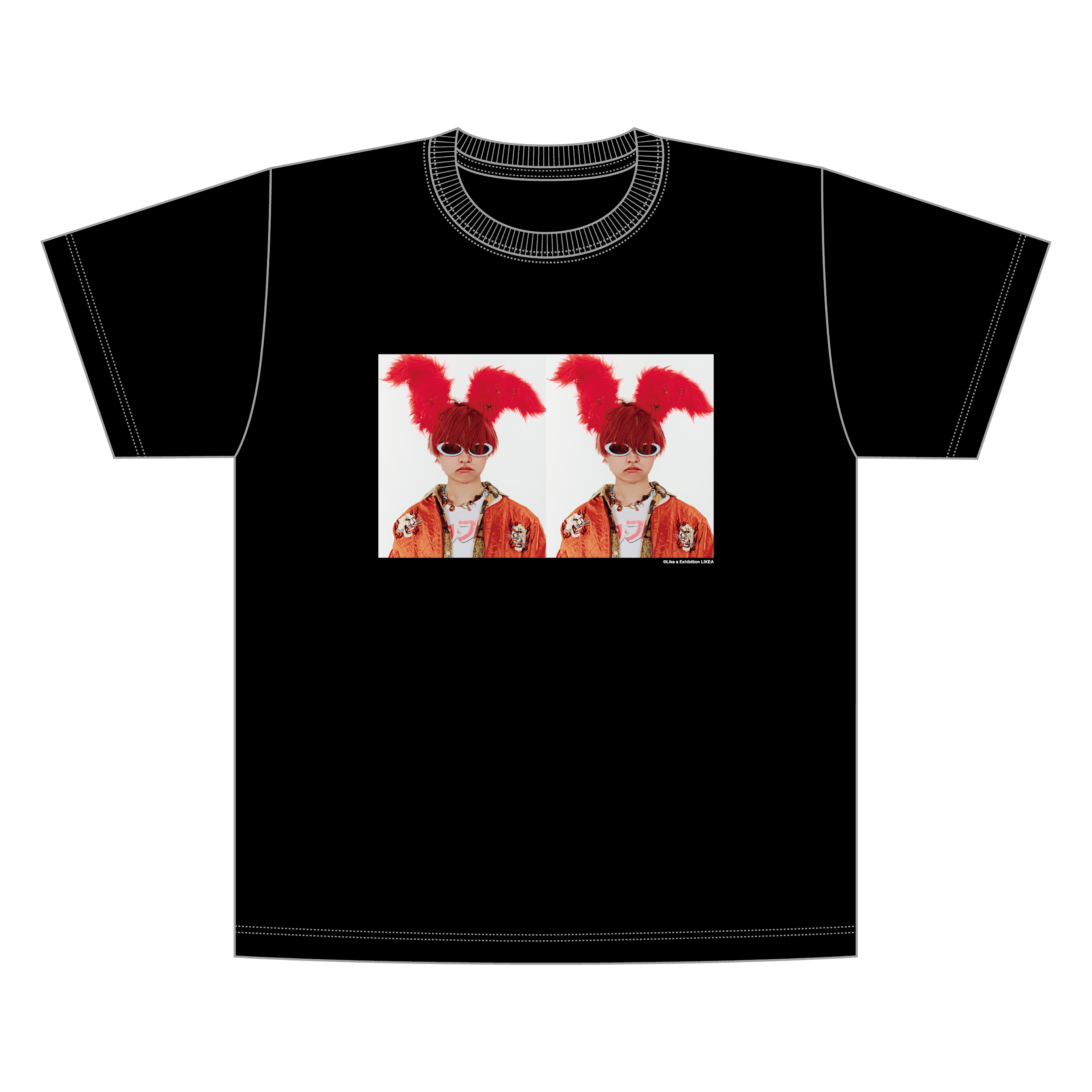 『MARIKA ITO LIKE A EXHIBITION LIKEA』Tシャツ Rabbit 黒（2023年2月下旬以降順次発送予定） 黒 S