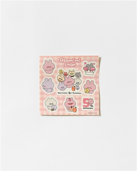 あさみみちゃん５周年-ありがとうさぎ！POP UP-｜ステッカーシート