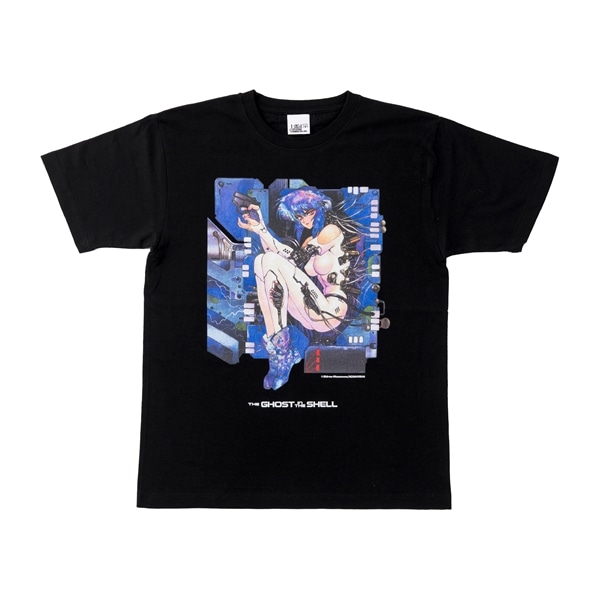 【The Exhibition of The World of Shirow Masamune】T-shirt GHOST IN THE SHELL-A Black US XS