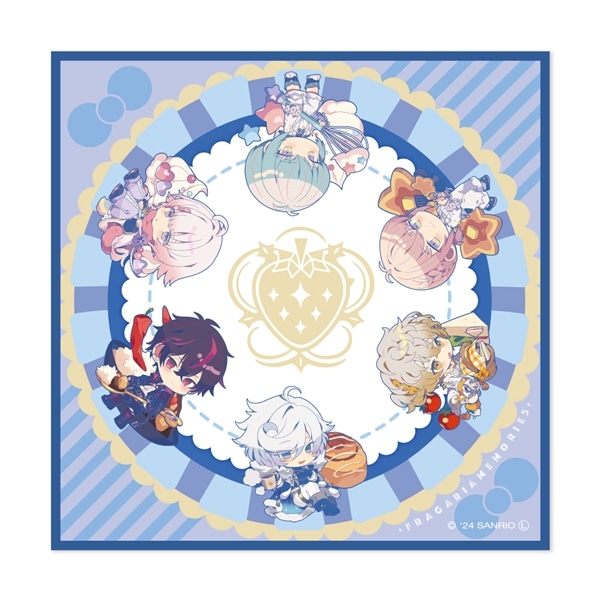【フラガリアメモリーズ collaboration cafe】タオルハンカチ(BLUEブーケ) BLUE