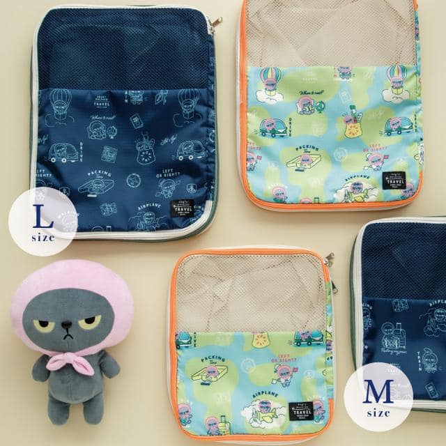 アングリーマチコトラベル　圧縮ポーチM　ターコイズ ターコイズブルー 約W25×D16×H30cm