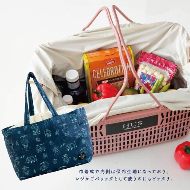 エコバッグL　アングリーマチコトラベル　Angry Machiko Travel ネイビー