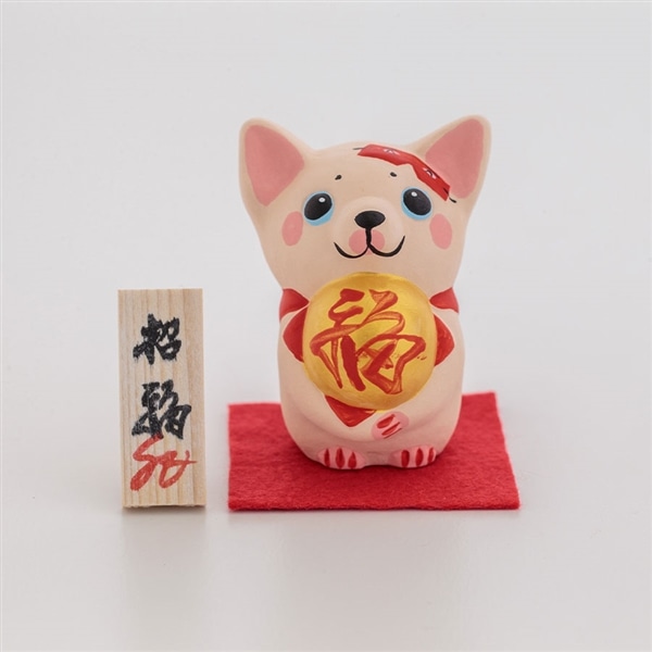 招福にわか犬 チワワ(白ベージュ)