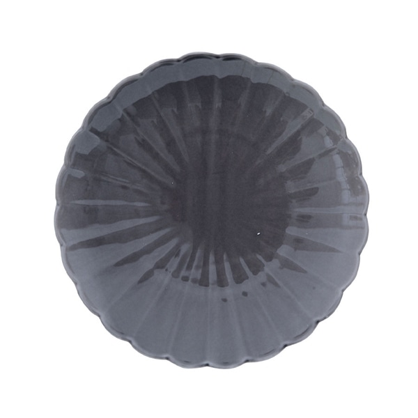 大皿 菊三彩 きくさんさい グレー