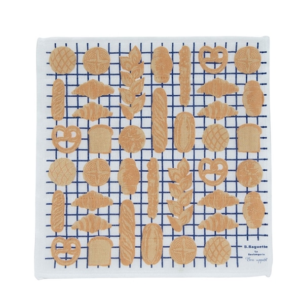 蚊帳生地ふきん Petit Cadeau プチカドー ベーカリーネイビー