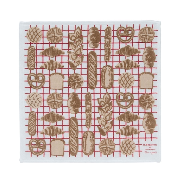 蚊帳生地ふきん Petit Cadeau プチカドー ベーカリーレッド