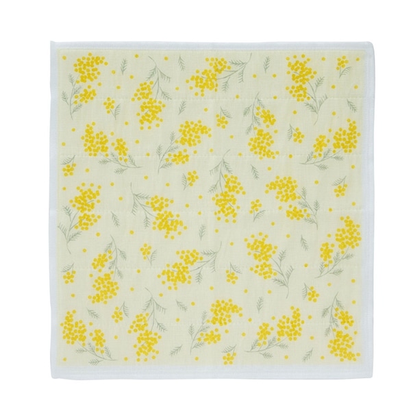 蚊帳生地ふきん Petit Cadeau プチカドー ミモザワルツイエロー