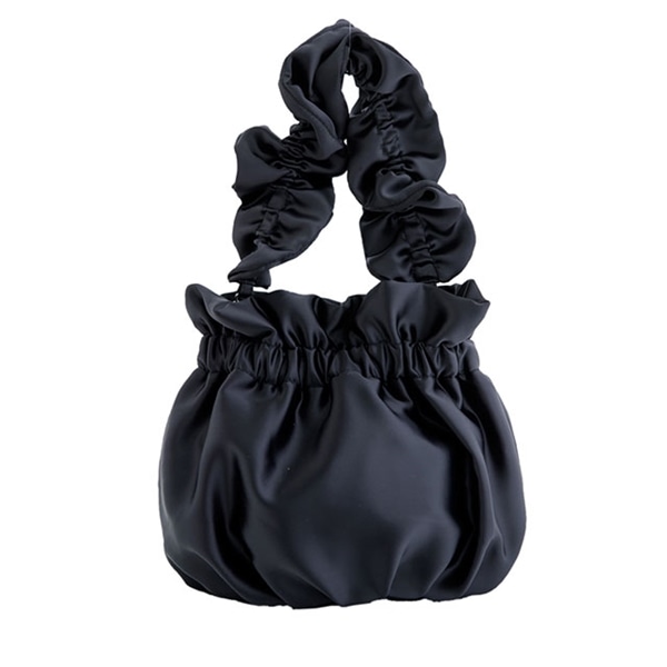 ギャザーラウンドバッグ 恒晴 ツネハル チャコール