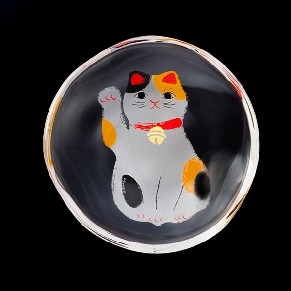 招き猫豆皿 ミケ