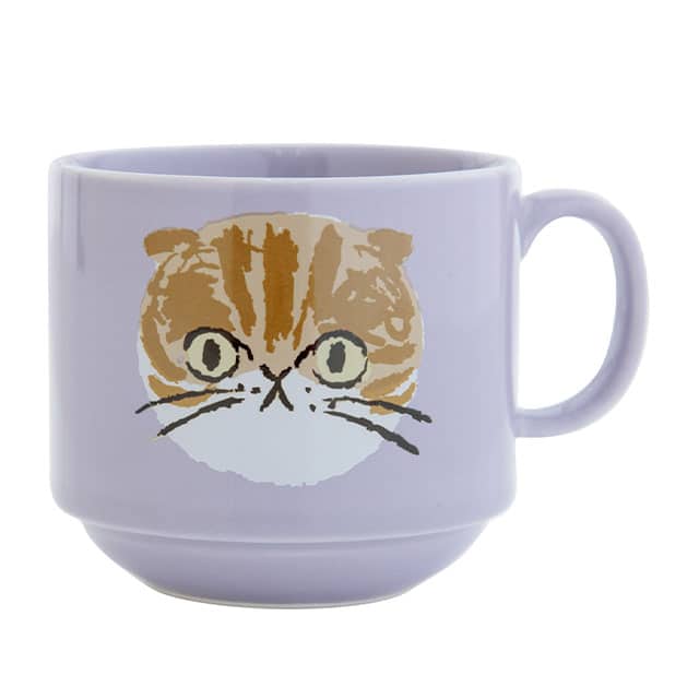 マグ I LOVE CAT! アイラブキャット！ ラベンダー