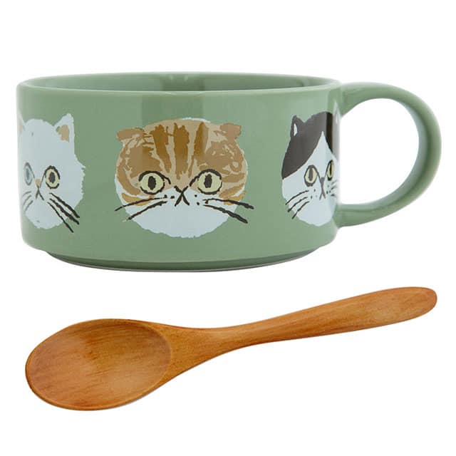 スープマグ I LOVE CAT! アイラブキャット！ セージ