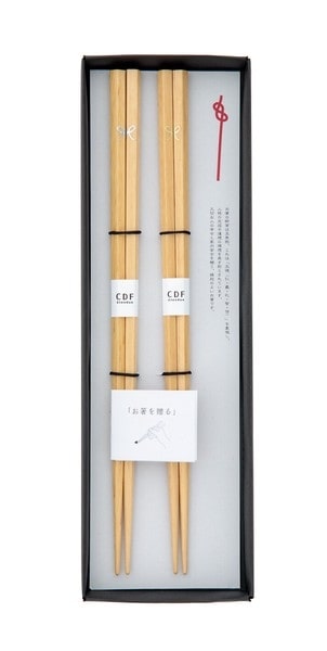 初膳五角 夫婦箸セット Ribbon リボン（Ribbon） L23cm [BOX]W8×D25×H1.8cm