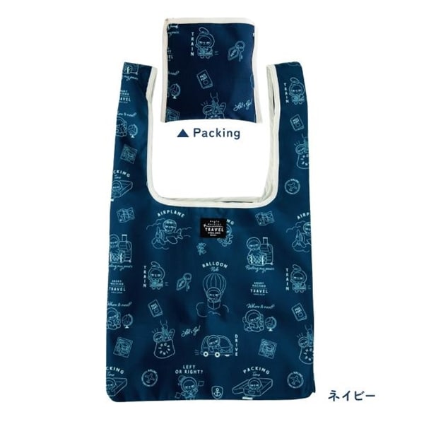 エコバッグS　アングリーマチコトラベル　Angry Machiko Travel ネイビー