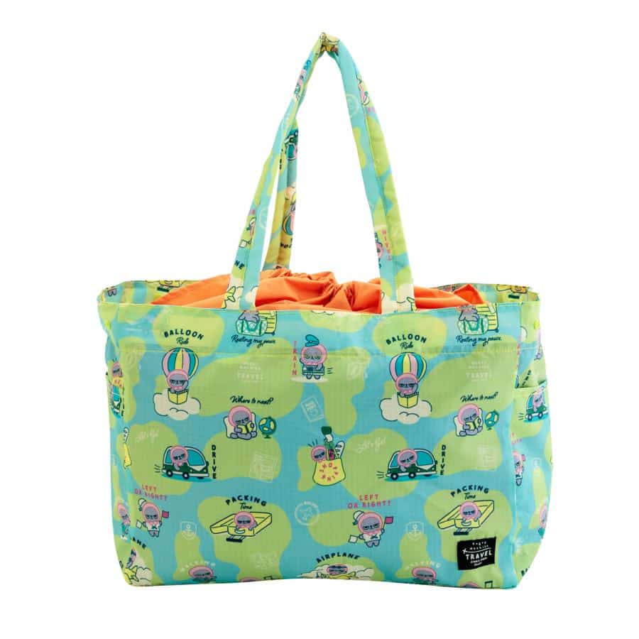 エコバッグL　アングリーマチコトラベル　Angry Machiko Travel ターコイズ
