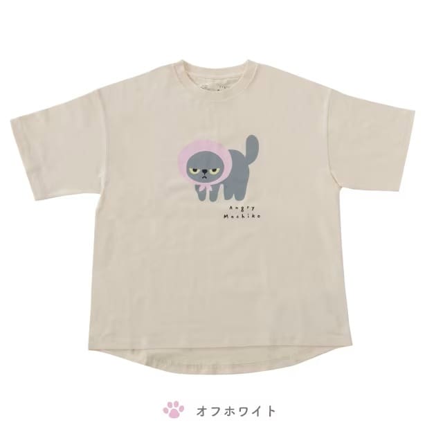 マチコさんどーんTシャツ アングリーマチコ Angry Machiko 真知子 オフホワイト