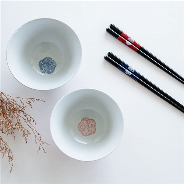 ペア茶碗セット 福うめ