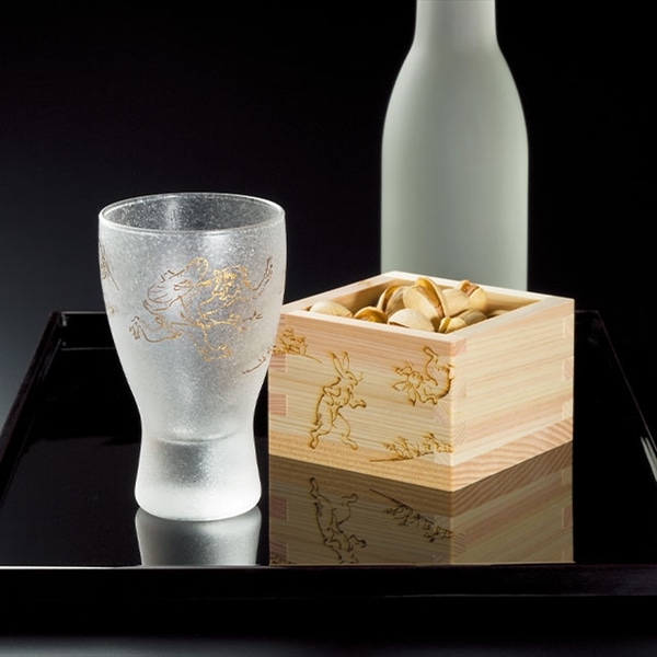 プレミアム鳥獣戯画枡酒グラス