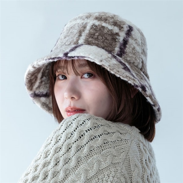 チェックボアバケットハット Teddy テディ