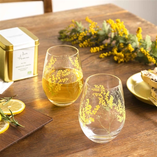 ペアタンブラー ミモザ・かすみ草柄