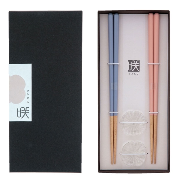 ペア箸&箸置きセット 咲 さく