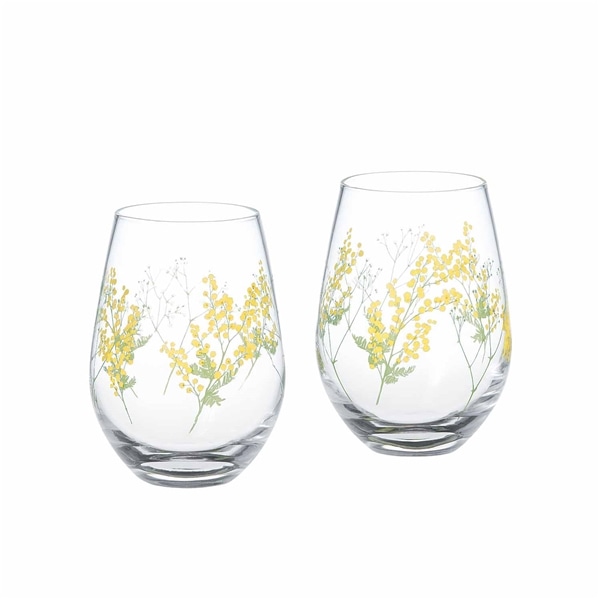 ペアタンブラー ミモザ・かすみ草柄