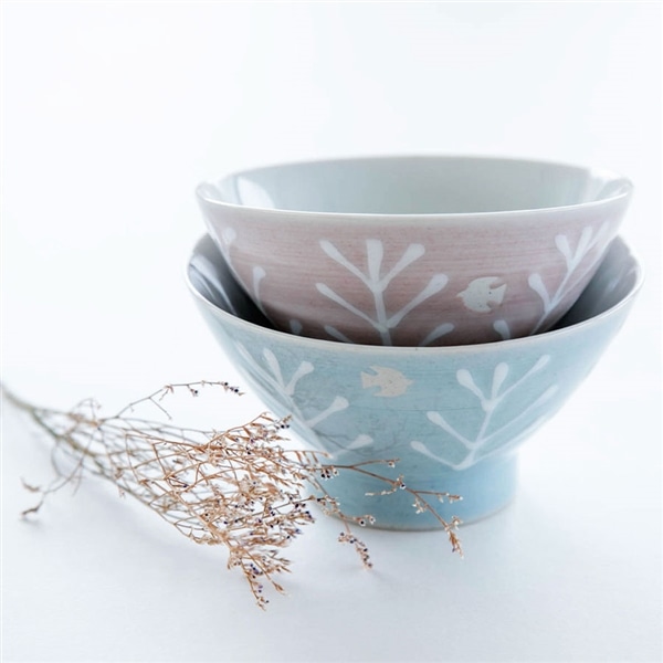 ペア茶碗セット Bird tree バードツリー
