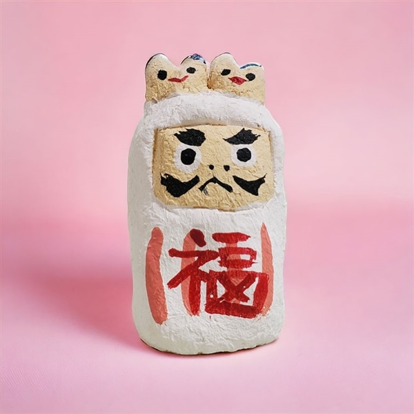 シーサー乗りダルマ 白