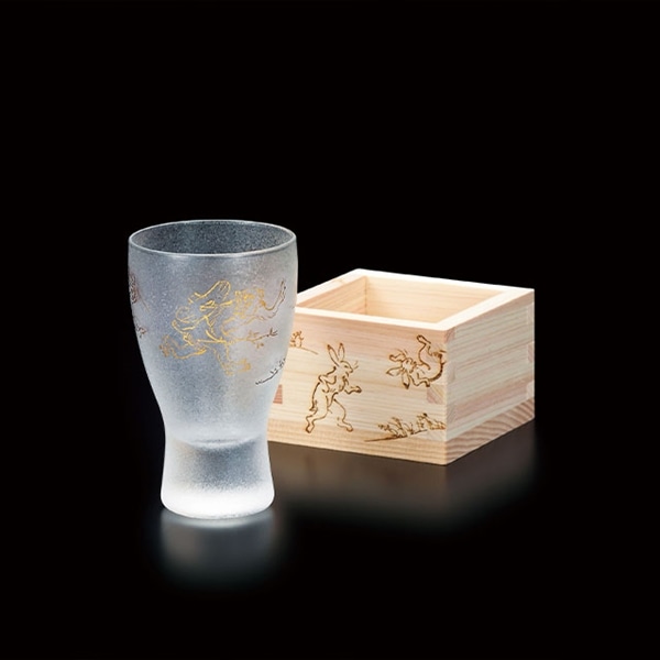 プレミアム鳥獣戯画枡酒グラス