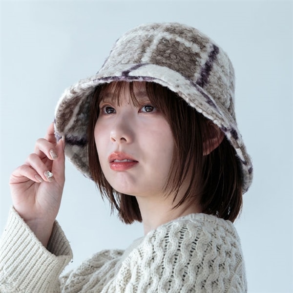 チェックボアバケットハット Teddy テディ