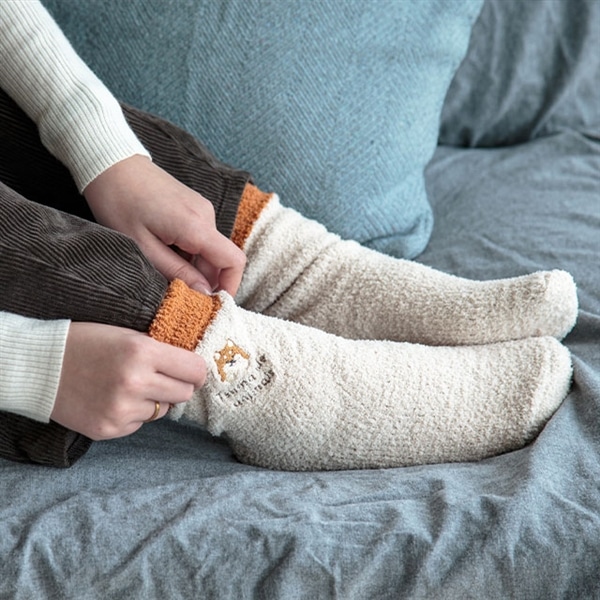 もこもこルームソックス つまんでアニマルズ