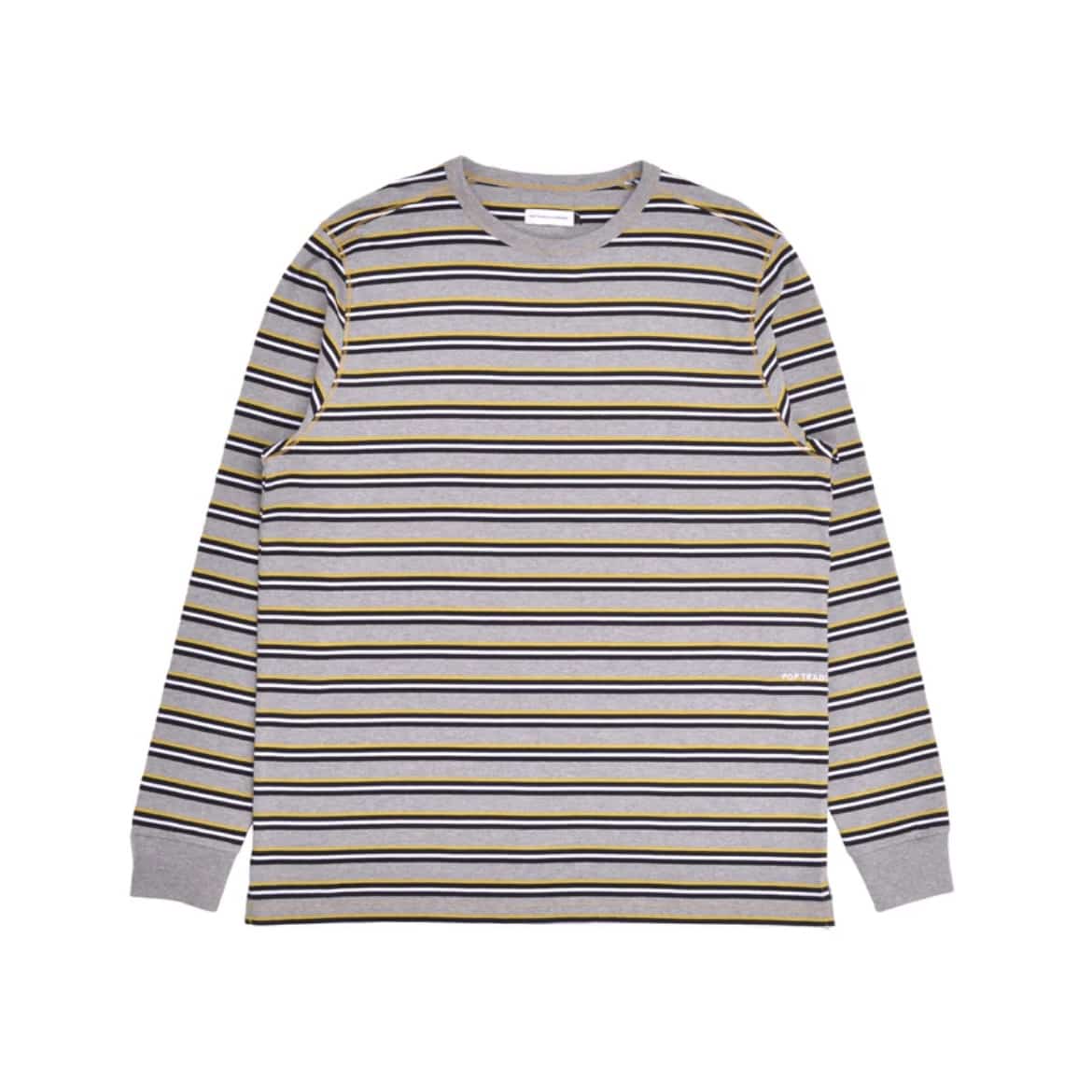 POP TRADING COMPANY/Pop Striped Longsleeve T-Shirt(M Drizzle