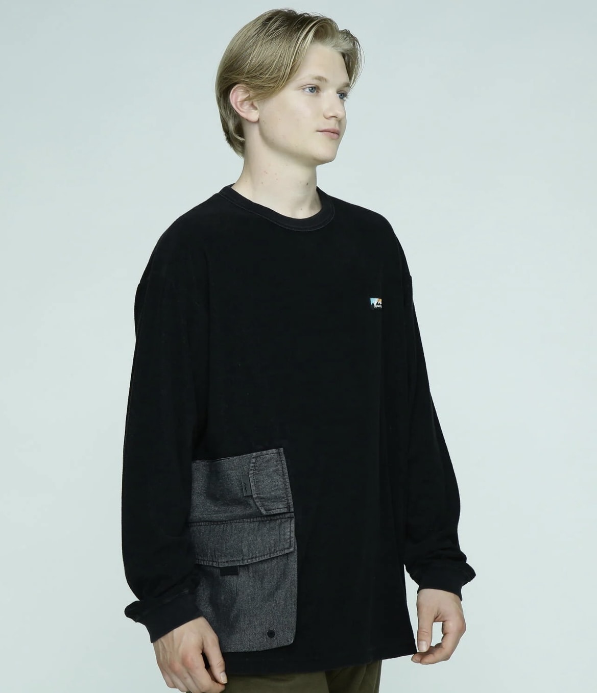 MANASTASH/マナスタッシュ/SNUG PILE CARGO POCKET TEE(M BLACK