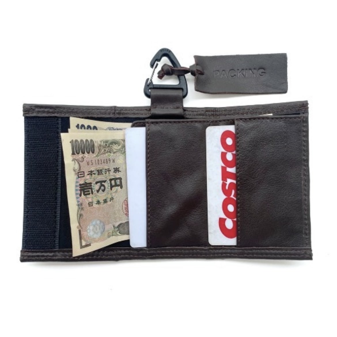 PACKING/パッキング　LEATHER COMPACT WALLET PA-028　レザーコンパクトウォレット BROWN FREE