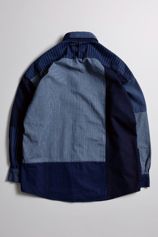 FDMTL(ファンダメンタル)/PATCHWORK SHIRT RINSE 23AW(3 INDIGO