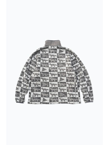 [MAISON KITSUNE×and wander/メゾンキツネ×アンドワンダー]fox checkers fleece pullover GREY 4